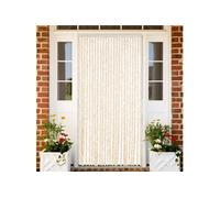 Rideau anti mouches beige et blanc 100x220 cm chenille