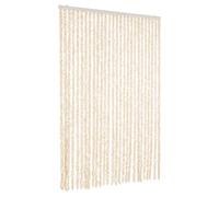 vidaXL Rideau anti-mouches chenille 118x220 cm beige et blanc