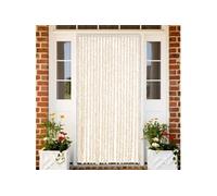 Rideau anti mouches beige et blanc 90x220 cm chenille