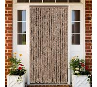 Rideau anti-mouches beige et marron foncé 90x220 cm chenille