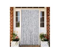 Rideau anti mouches blanc et gris 100x200 cm chenille