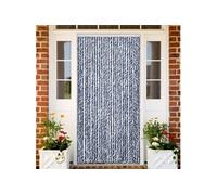 Rideau anti mouches bleu et blanc 100x200 cm chenille