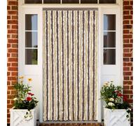 Rideau anti-mouches brun foncé et beige 90x220 cm chenille
