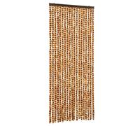 vidaXL Rideau anti-mouches en chenille ocre et blanc 56x200 cm