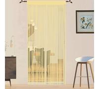 Rideau Fil Rideau Porte Fenetre Rideau Anti Mouches pour Porte Exterieur Moustiquaire Rideaux Rideau Anti Mouche Exterieur Cloison De Séparation De Pièces Rideau De Porte (Champagne, 90 x 200 cm)