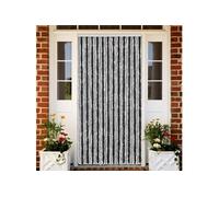 Vidaxl Rideau Anti-Mouches Gris Et Noir 100x220 Cm Chenille