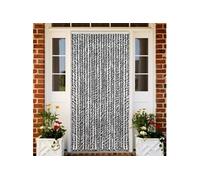 Rideau Anti-mouches Store Gris et Noir et Blanc 56x200 cm Chenille vidaXL