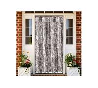 Rideau anti mouches marron et blanc 100x230 cm chenille
