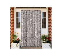 Rideau Anti-mouches Anti-insectes Marron et Blanc 90x200 cm Chenille vidaXL
