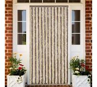 vidaXL Rideau Anti-Mouches Marron foncé et Beige 100x220 cm Chenille, Rideau Anti-Mouche de Porte, Rideau d’Insectes de Porte, Store Anti-Insectes