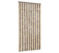 Rideau anti mouches marron foncé et beige 90x200 cm chenille