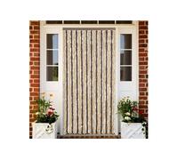 Rideau anti mouches marron foncé et beige 90x220 cm chenille Marron G