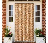 vidaXL Rideau anti-mouches réglable avec crochet – Ocre/Blanc 100x230 cm Chenille