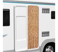 Rideau anti mouches ocre et blanc 56x200 cm chenille blanc G