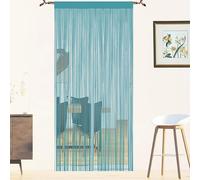 Rideau Anti Mouches pour Porte Extérieur - Moustiquaire Fil pour Fenêtre - Cloison De Séparation De Pièces (Bleu, 90 x 200 cm)