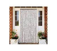 vidaXL Rideau Anti-mouches, Store Anti-insectes avec Crochet, Rideau de Porte Longueur et Largeur Réglables, Taupe et Blanc 100x230 cm Chenille