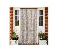 vidaXL Rideau Anti-mouches, Store Anti-insectes avec Crochet, Rideau de Porte Longueur et Largeur Réglables, Taupe et Blanc 56x200 cm Chenille