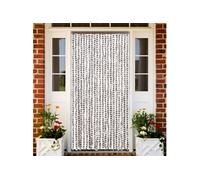 vidaXL Rideau Anti-mouches, Store Anti-insectes avec Crochet, Rideau de Porte Longueur et Largeur Réglables, Taupe et Blanc 377404