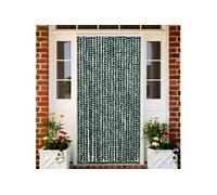 Rideau anti mouches vert et blanc 100x200 cm chenille