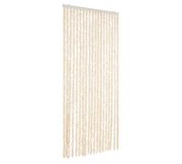 vidaXL Rideau anti-mouches Chenille Beige/Blanc, longueur et largeur réglables, 100x230 cm