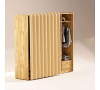 Rideau Armoire Dressing sans Porte 150X200cm Rideau Cache Placard Auto-Adhésif, Rideau Anti-Poussière sous Evier Cuisine Chaussures sans Percage avec Crochet
