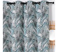 Rideau Aux Impressions Exotiques Polyester Bleu 135x250 Cm
