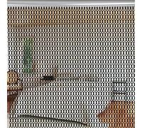 Rideau avec Chaînes en Aluminium argenté, Rideau de Porte Panneau Anti Mouche Moustiquaire Pailleté Fil Rideaux Décoration Mural Fenêtre Porte Salle de Frange 90 x 210 cm