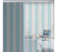 Rideau avec Chaînes en Aluminium Protection Contre Les Mouches et Les Insectes Décoration de Porte Rideau avec Chaînes pour Intérieur et à l'extérieur 90 * 210 cm (Argent + Bleu)