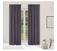 Rideau avec crochet BorealChic - LINDER - Boreal Coal - Thermiquement - Obscurcissement - Gris