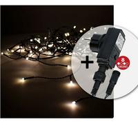 Rideau avec programmateur easy-connect 2x1m 10 bandes 100 leds white warm edm