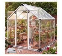 Rideau Bâche Serre Transparente 0,35 mm, PVC Inodore Imperméable | Plaques renfort alu & fermoirs : serre, pergola, carport, véranda, niche(6x7m(19.7x23.0ft))