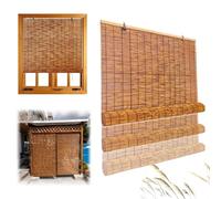 Rideau Bambou Naturel 50-150cm, Store Enrouleur Bambou Extérieur Intérieur, Rétro Persienne Terrasse Store Roulant avec Levage(60x170CM/24x67IN(WxH))