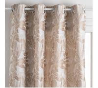 Rideau ""Bejuco"" motifs jacquard beige 140x260cm - Atmosphera Créateur d'intérieur