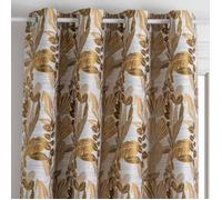 Rideau ""Bejuco"" motifs jacquard jaune moutarde 140x260cm - Atmosphera Créateur d'intérieur