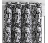 Rideau ""Bejuco"" motifs jacquard noir 140x260cm - Atmosphera createur d'interieur