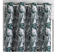 Atmosphera - Rideau Bejuco à Motifs Jacquard - à Oeillets - Vert cèdre 140x260 cm