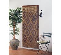 Rideau bois verni 90x200cm losange naturel-caramel