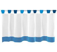 Rideau brise-bise avec passants env. 150 x 45 cm, Polyester, Bleu foncé, 150x45 cm