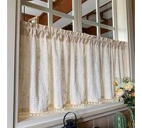 Rideau Brise-bise Petit Rideaux Occultants Demi Rideau Impression Exquise Rideau Court Pur Coton Rideaux De Moderne De Style Country Pour Chambre À Coucher Porte Du Cabinet Cheminée Café ( Size : H70