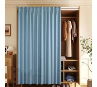 Rideau Cache Placard Rideau Occultant Anti-Poussière pour Meuble Cuisine à Chaussures sous Evier Étagères Bibliothèque Rideaux Armoire Ouvert sans Porte avec Piste Autocollante(G,140x180 cm)