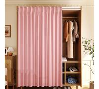 Rideau Cache Placard Rideau Occultant Anti-Poussière pour Meuble Cuisine à Chaussures sous Evier Étagères Bibliothèque Rideaux Armoire Ouvert sans Porte avec Piste Autocollante(B,120x180 cm)