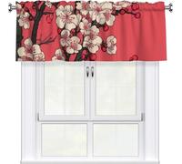 Rideau Cantonnière pour Cuisine, Motif Floral Printemps été, Occultant et Réglable, avec Passe Tringle, pour Chambre, Salle de Bain, Salon, Décoration D'intérieur(Style3)