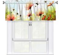 Rideau Cantonnière pour Cuisine, Motif Floral Printemps été, Occultant et Réglable, avec Passe Tringle, pour Chambre, Salle de Bain, Salon, Décoration D'intérieur(Style8)