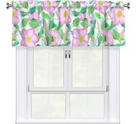 Rideau Cantonnière pour Cuisine, Motif Floral Printemps été, Occultant et Réglable, avec Passe Tringle, pour Chambre, Salle de Bain, Salon, Décoration D'intérieur(Style1)