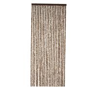 WERKA PRO Rideau Chenille Marron et Beige - 120 x 220 cm - Protection Contre Insectes et Poussière - Tringle Ajustable et Anneaux de Suspension - Fibres Synthétiques Anti Effilochage