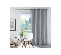 Douceur d'Intérieur Rideau Chinea à œillets 135 x 240 cm Occultant Chambray uni Gris
