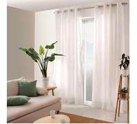 ED ENJOY HOME Rideau avec Œillets argentés, 135x240cm, Blanc, 100% Coton, Tissu Certifié Oeko-TEX, Collection Panama