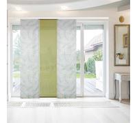 Bestlivings Elena Lot de 3 panneaux japonais avec impression/motif 60 x 260 cm (l x h) en feuilles vertes 1 avec accessoires, panneau coulissant avec imprimé