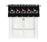Rideau court à tringle à rideaux avec imprimé flamant rose HJFCZH 137,2 x 45,7 cm - Décoration d'intérieur - Filtre de lumière du soleil pour salon, cuisine, studio