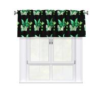 Rideau court à tringle pour cantonnière - 137,2 x 45,7 cm - Imprimé papillons et billets de banque - HJFCZH - Décoration d'intérieur - Filtre de lumière du soleil pour salon, cuisine, studio